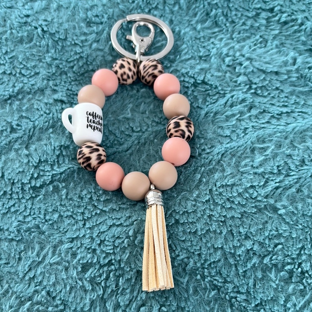 Handmade wristlet keychain